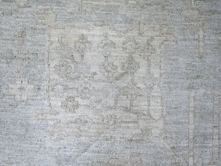 9'2" x 11'6" New Hand Knotted Grey Wool Rectangle Oriental Rug - MOA10222732