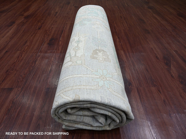 9'2" x 11'6" New Hand Knotted Grey Wool Rectangle Oriental Rug - MOA10222732