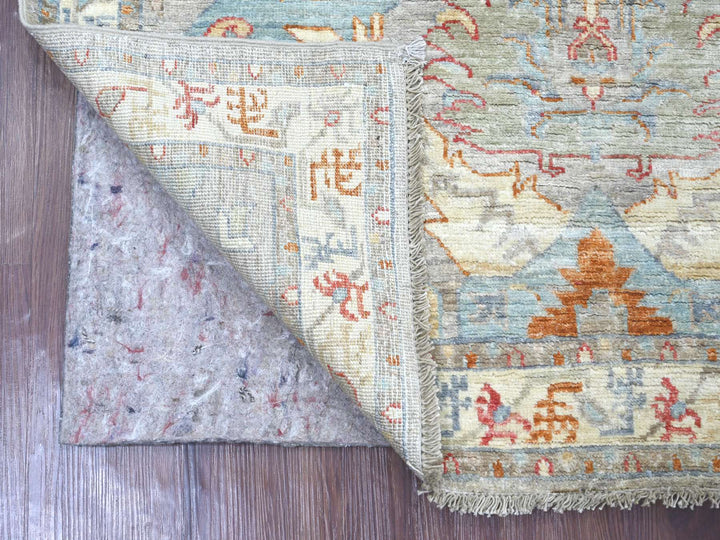 3'10" x 5'9" New Hand Knotted Grey Wool Rectangle Oriental Rug - MOA10222733