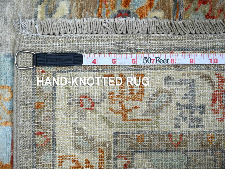 3'10" x 5'9" New Hand Knotted Grey Wool Rectangle Oriental Rug - MOA10222733