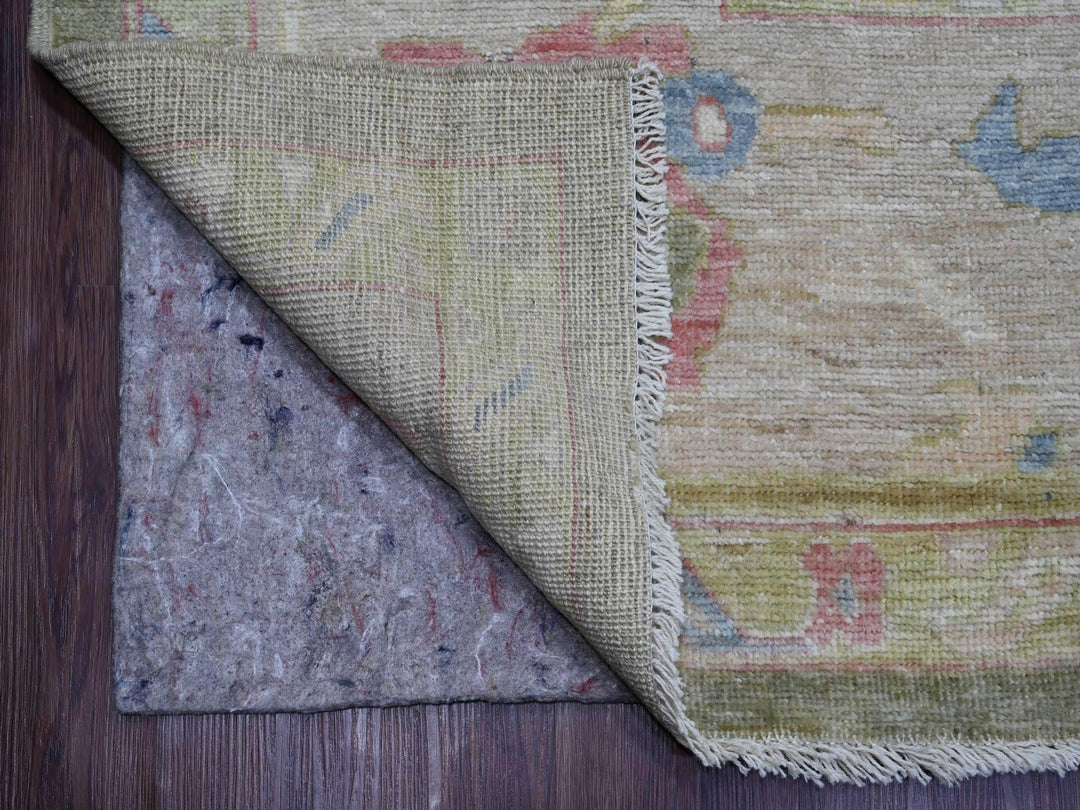 9'11" x 13'8" New Hand Knotted Green Wool Rectangle Oriental Rug - MOA10222736