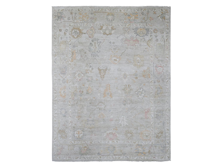 8'10" x 11'7" New Hand Knotted Grey Wool Rectangle Oriental Rug - MOA10222739