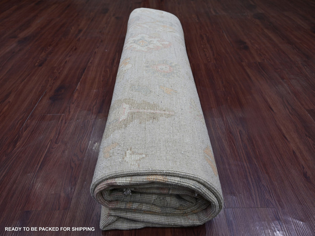 8'10" x 11'7" New Hand Knotted Grey Wool Rectangle Oriental Rug - MOA10222739