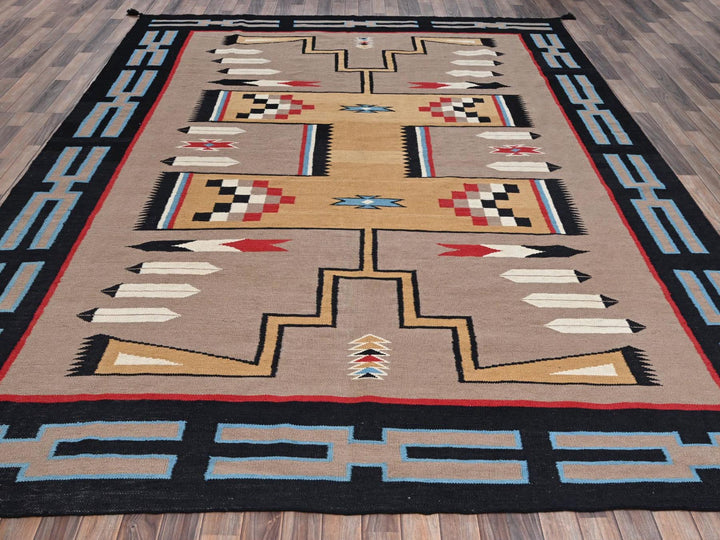 9'5" x 11'7" New Hand Woven Brown Wool Rectangle Oriental Rug - MOA1022273