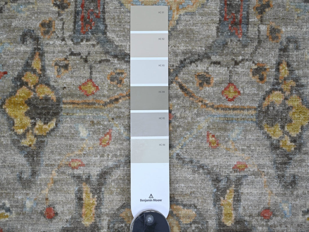 4'1" x 5'11" New Hand Knotted Grey Wool Rectangle Oriental Rug - MOA10222743