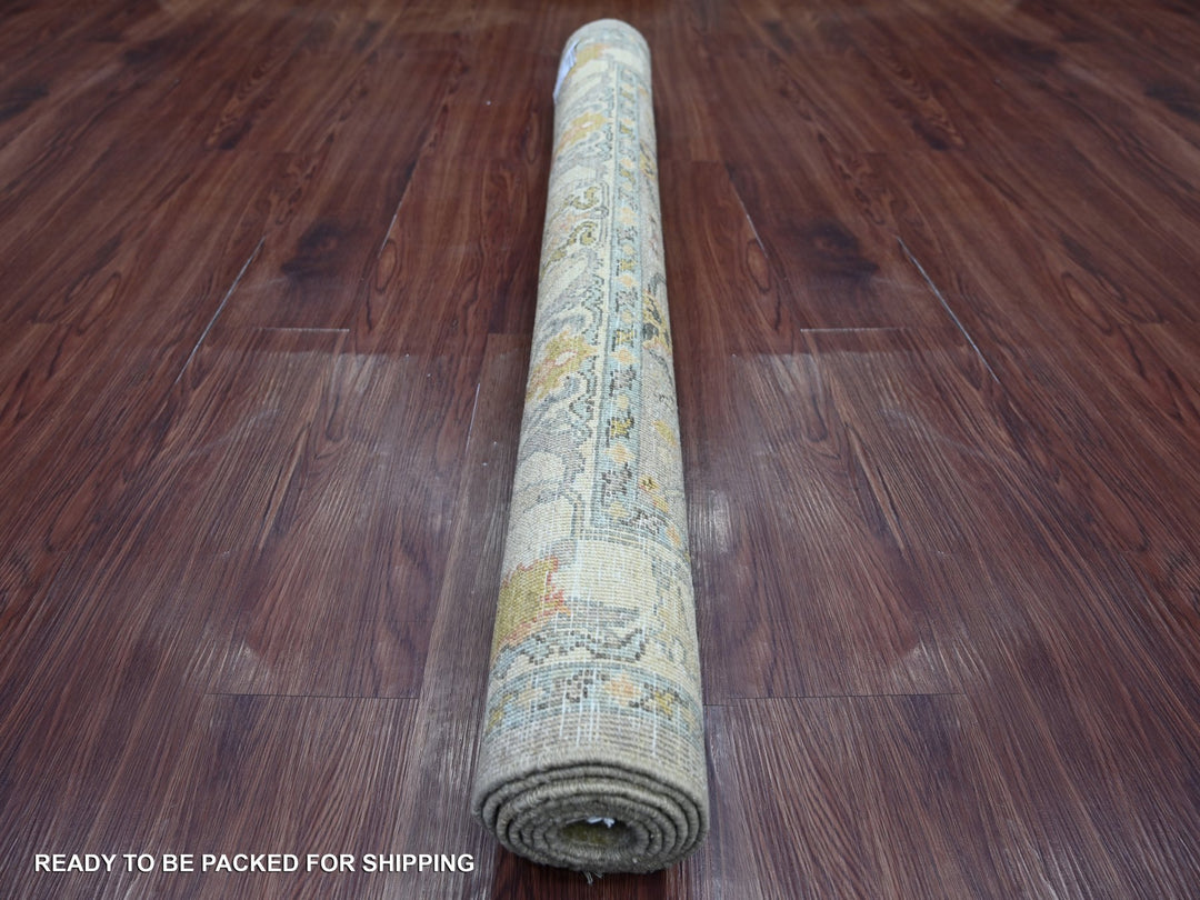 4'1" x 5'11" New Hand Knotted Grey Wool Rectangle Oriental Rug - MOA10222743