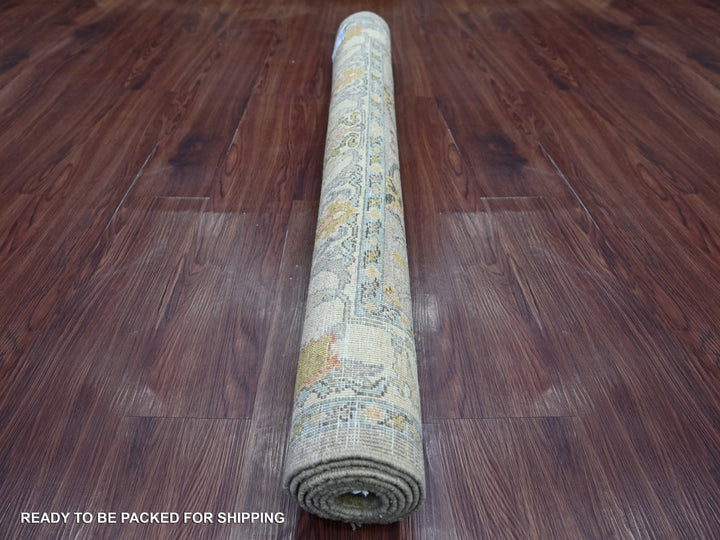 4'1" x 5'11" New Hand Knotted Grey Wool Rectangle Oriental Rug - MOA10222743