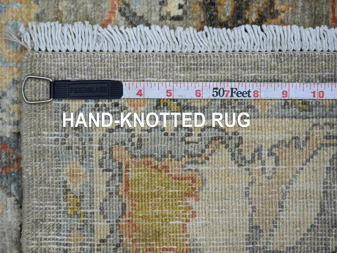 4'1" x 5'11" New Hand Knotted Grey Wool Rectangle Oriental Rug - MOA10222743