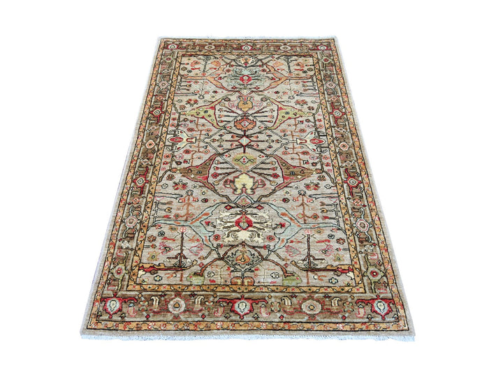 4'0" x 5'11" New Hand Knotted Brown Wool Rectangle Oriental Rug - MOA10222744