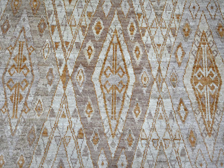 8'10" x 11'8" New Hand Knotted Grey Wool Rectangle Oriental Rug - MOA10222746