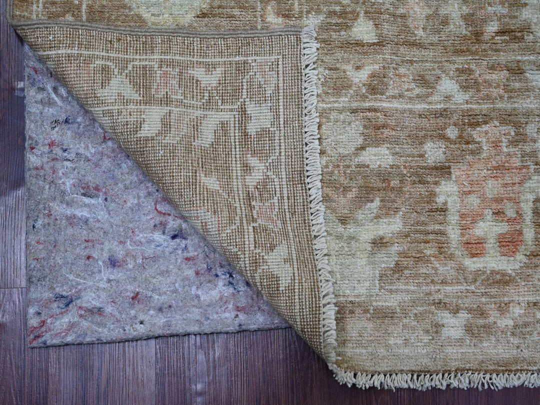 8'0" x 9'9" New Hand Knotted Brown Wool Rectangle Oriental Rug - MOA10222747