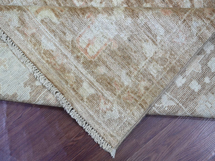 8'0" x 9'9" New Hand Knotted Brown Wool Rectangle Oriental Rug - MOA10222747