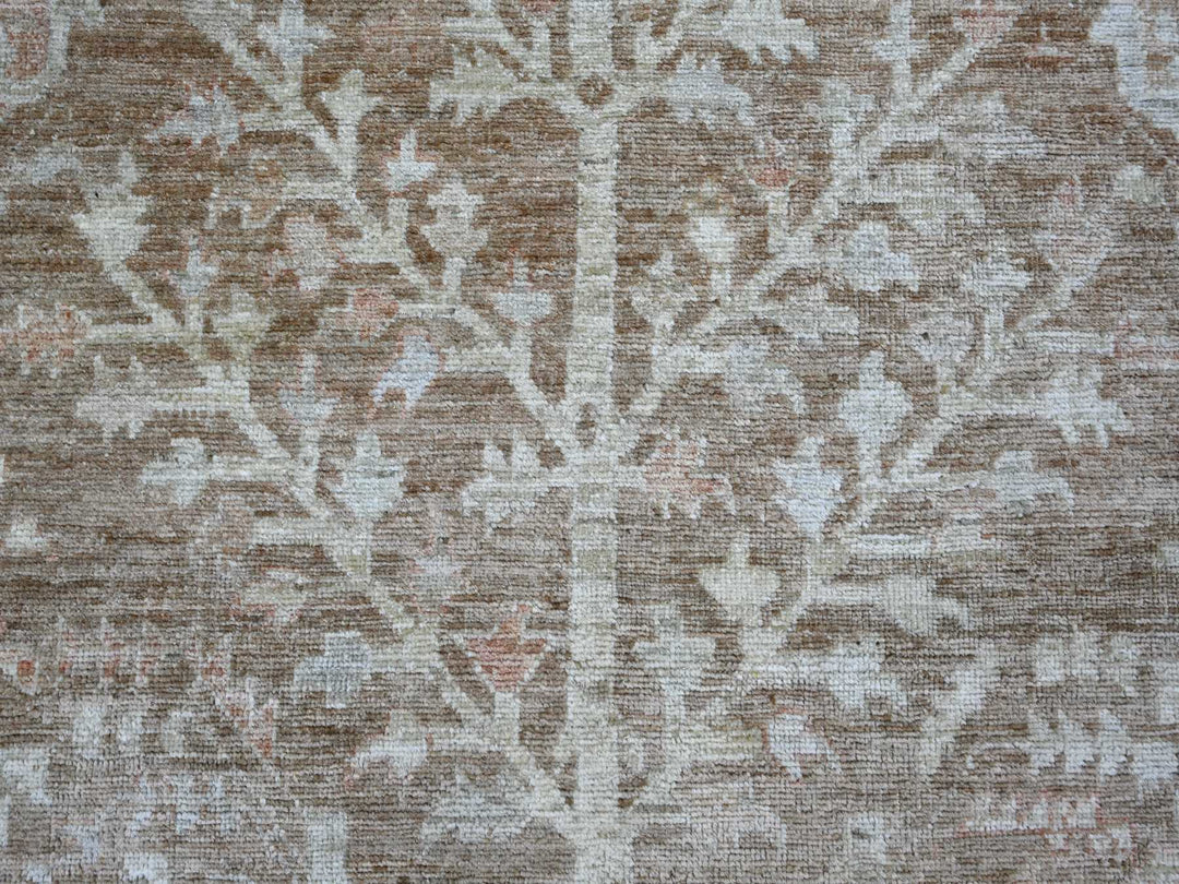 8'0" x 9'9" New Hand Knotted Brown Wool Rectangle Oriental Rug - MOA10222747
