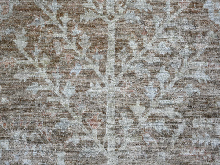 8'0" x 9'9" New Hand Knotted Brown Wool Rectangle Oriental Rug - MOA10222747