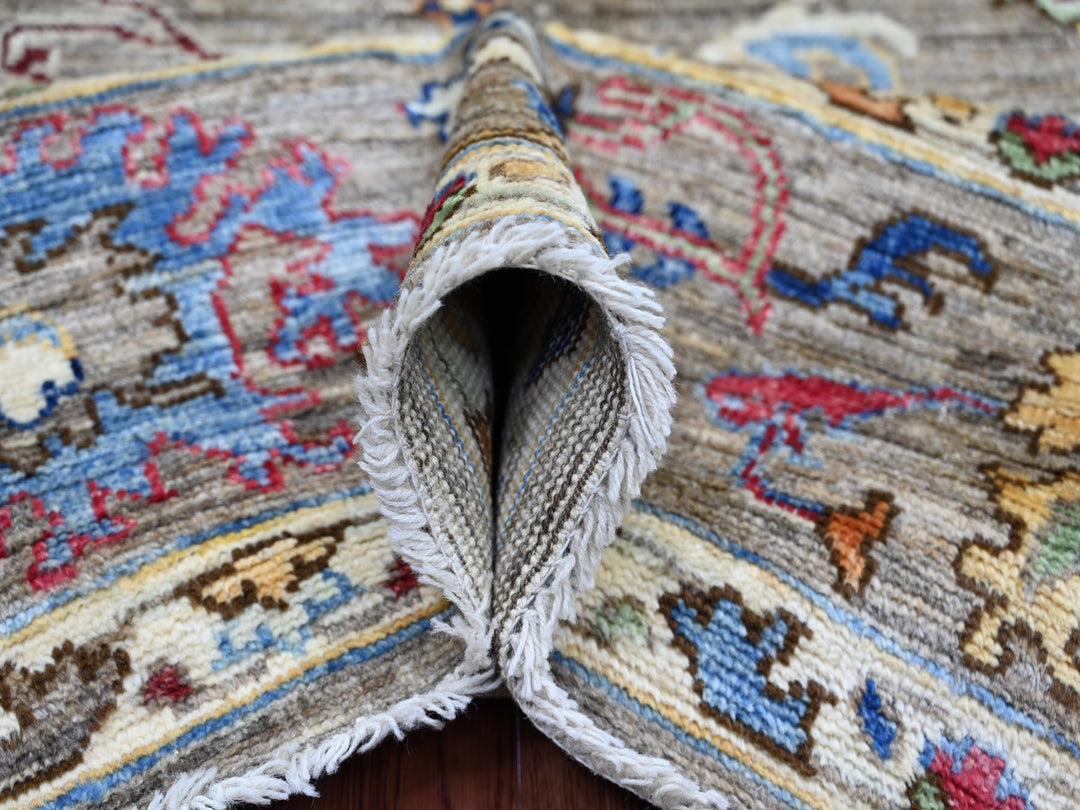 8'0" x 9'6" New Hand Knotted Grey Wool Rectangle Oriental Rug - MOA10222748