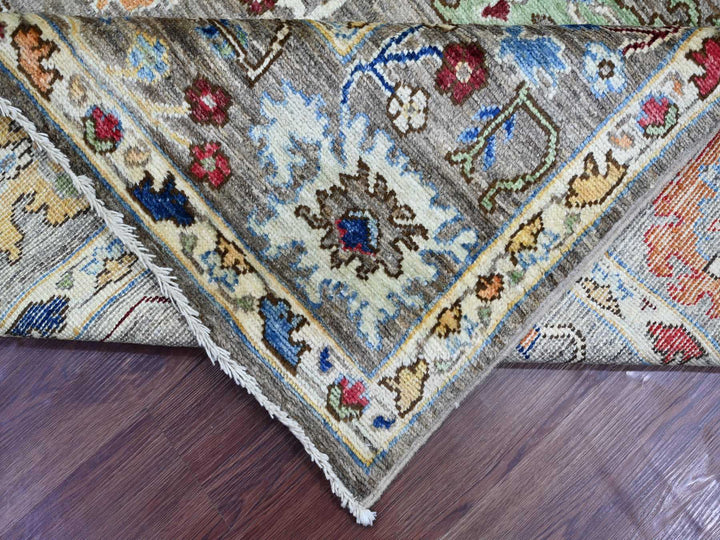 8'0" x 9'6" New Hand Knotted Grey Wool Rectangle Oriental Rug - MOA10222748