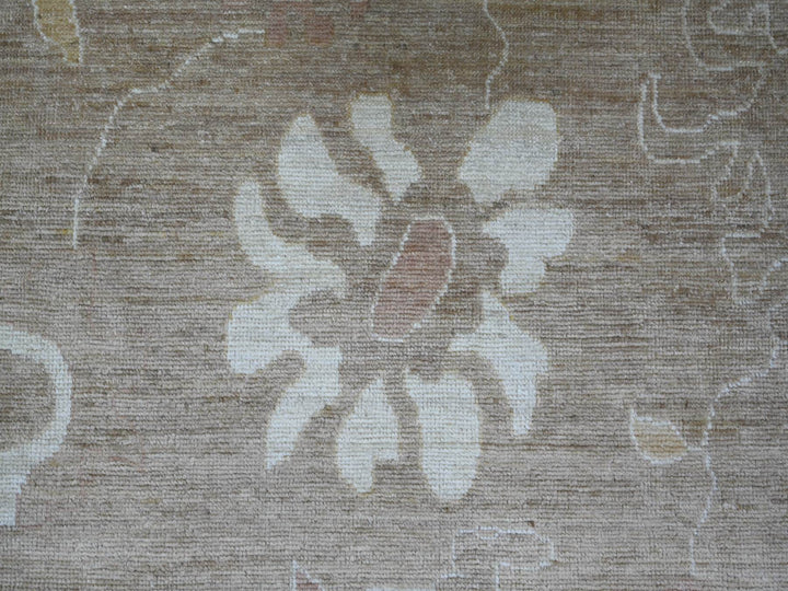 9'3" x 11'10" New Hand Knotted Brown Wool Rectangle Oriental Rug - MOA10222749