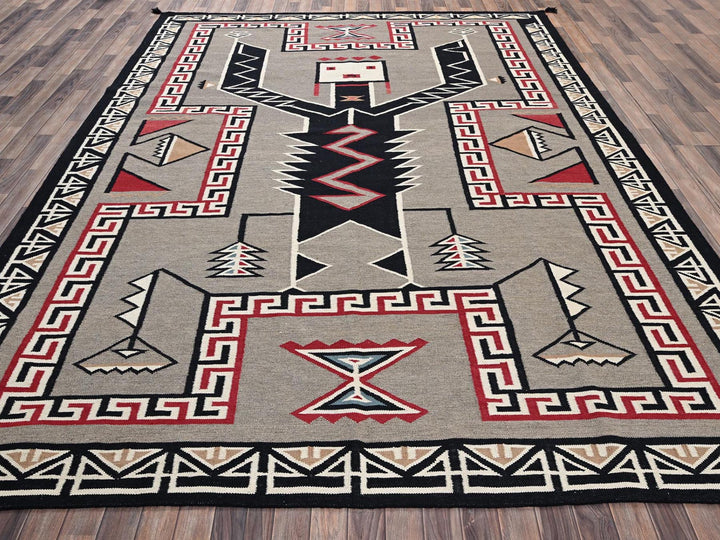 9'3" x 11'11" New Hand Woven Grey Wool Rectangle Oriental Rug - MOA1022274