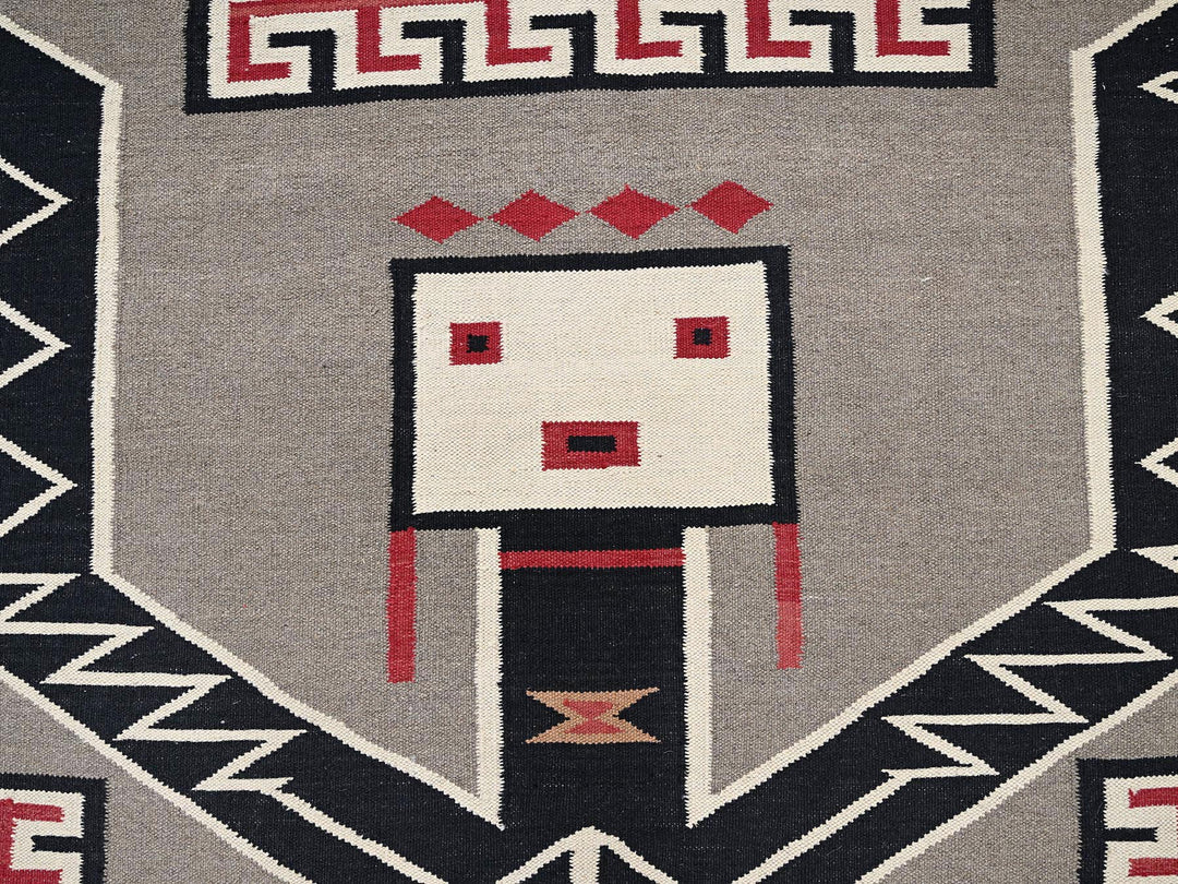 9'3" x 11'11" New Hand Woven Grey Wool Rectangle Oriental Rug - MOA1022274