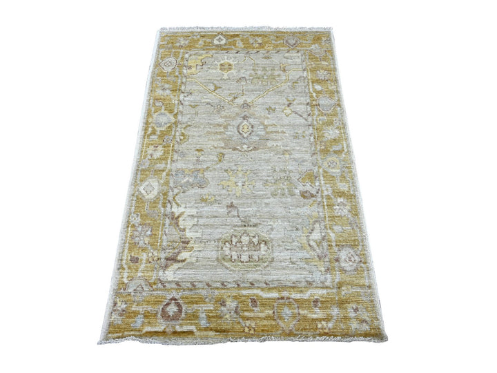 3'1" x 4'11" New Hand Knotted Grey Wool Rectangle Oriental Rug - MOA10222754