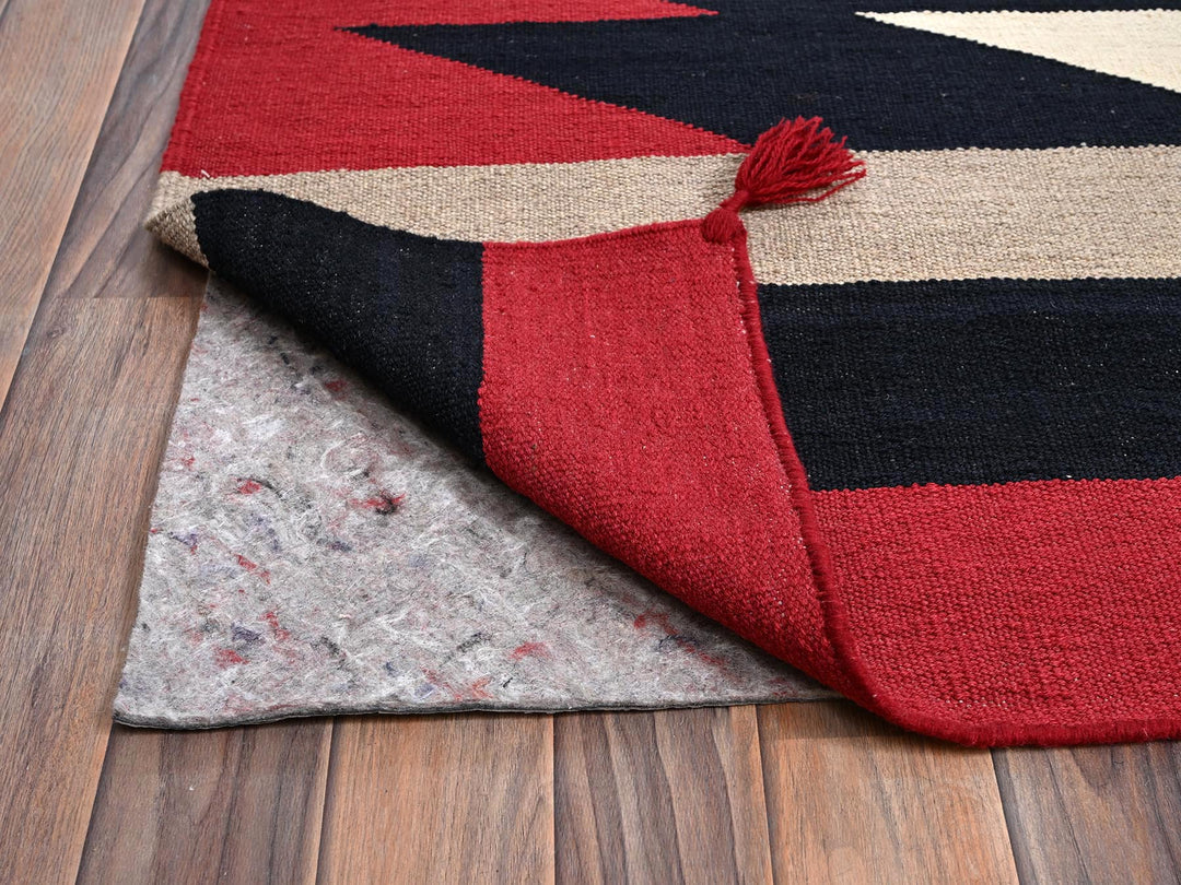 12'0" x 14'11" New Hand Woven Red Wool Rectangle Oriental Rug - MOA1022275