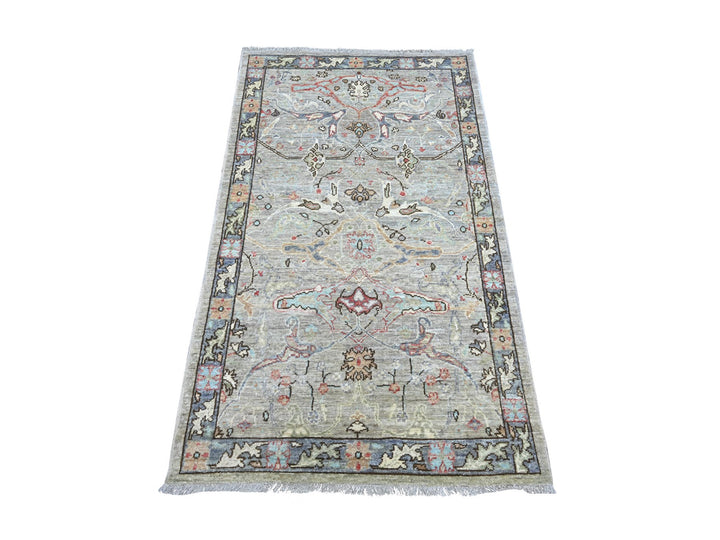 3'0" x 5'2" New Hand Knotted Grey Wool Rectangle Oriental Rug - MOA10222760