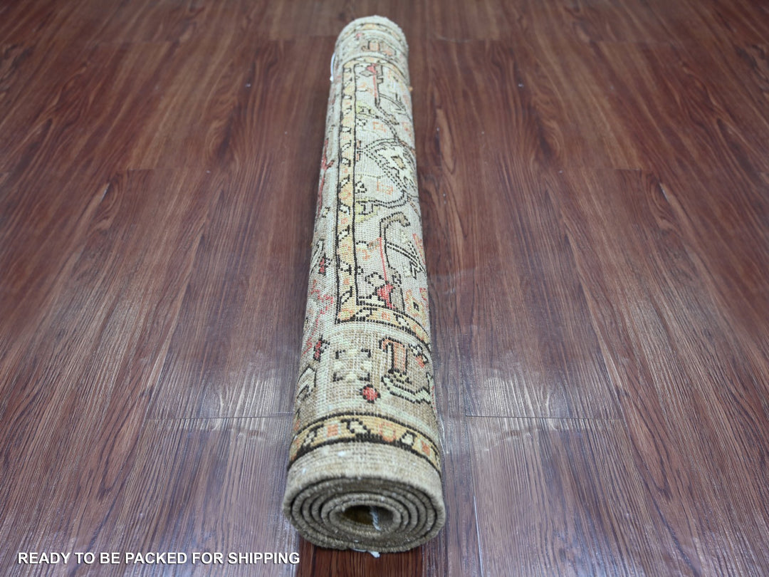 2'9" x 4'10" New Hand Knotted Brown Wool Rectangle Oriental Rug - MOA10222761