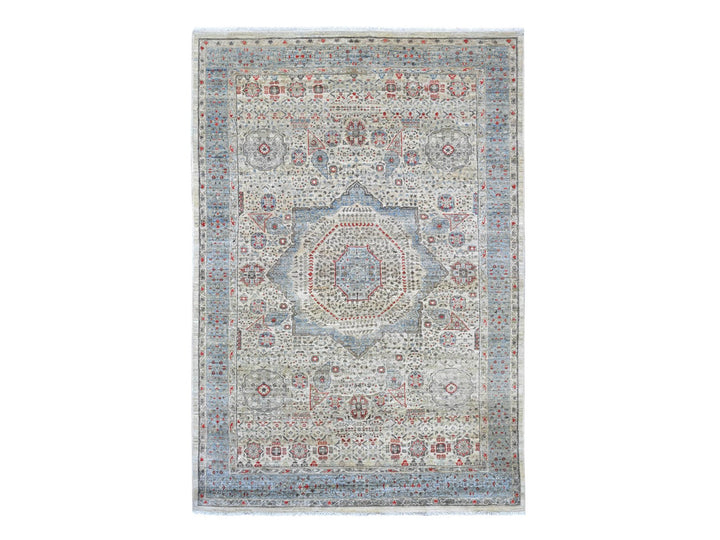 6'1" x 8'10" New Hand Knotted Ivory Wool Rectangle Oriental Rug - MOA10222769
