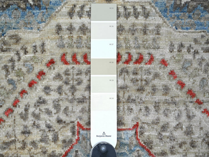 6'1" x 8'10" New Hand Knotted Ivory Wool Rectangle Oriental Rug - MOA10222769