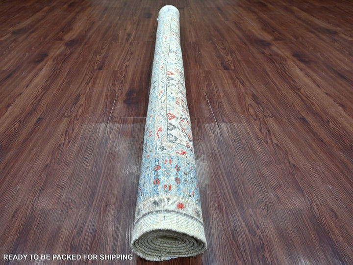 6'1" x 8'10" New Hand Knotted Ivory Wool Rectangle Oriental Rug - MOA10222769