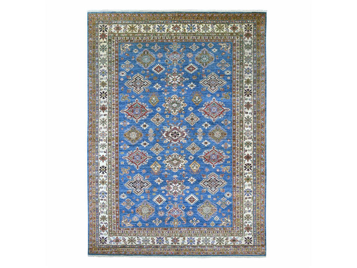 8'11" x 12'2" New Hand Knotted Blue Wool Rectangle Oriental Rug - MOA10222770