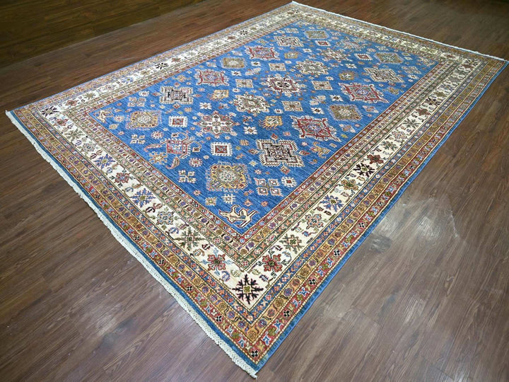 8'11" x 12'2" New Hand Knotted Blue Wool Rectangle Oriental Rug - MOA10222770