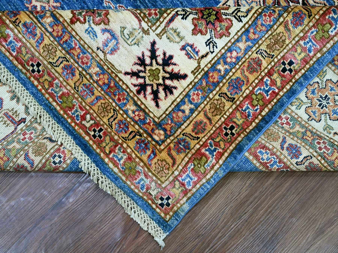 8'11" x 12'2" New Hand Knotted Blue Wool Rectangle Oriental Rug - MOA10222770