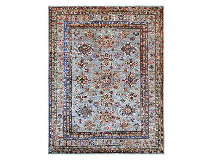 8'1" x 10'3" New Hand Knotted Grey Wool Rectangle Oriental Rug - MOA10222771