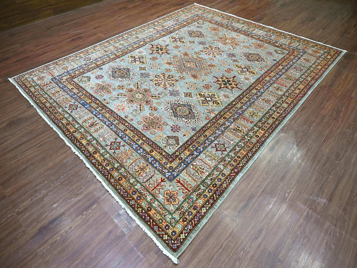 8'1" x 10'3" New Hand Knotted Grey Wool Rectangle Oriental Rug - MOA10222771