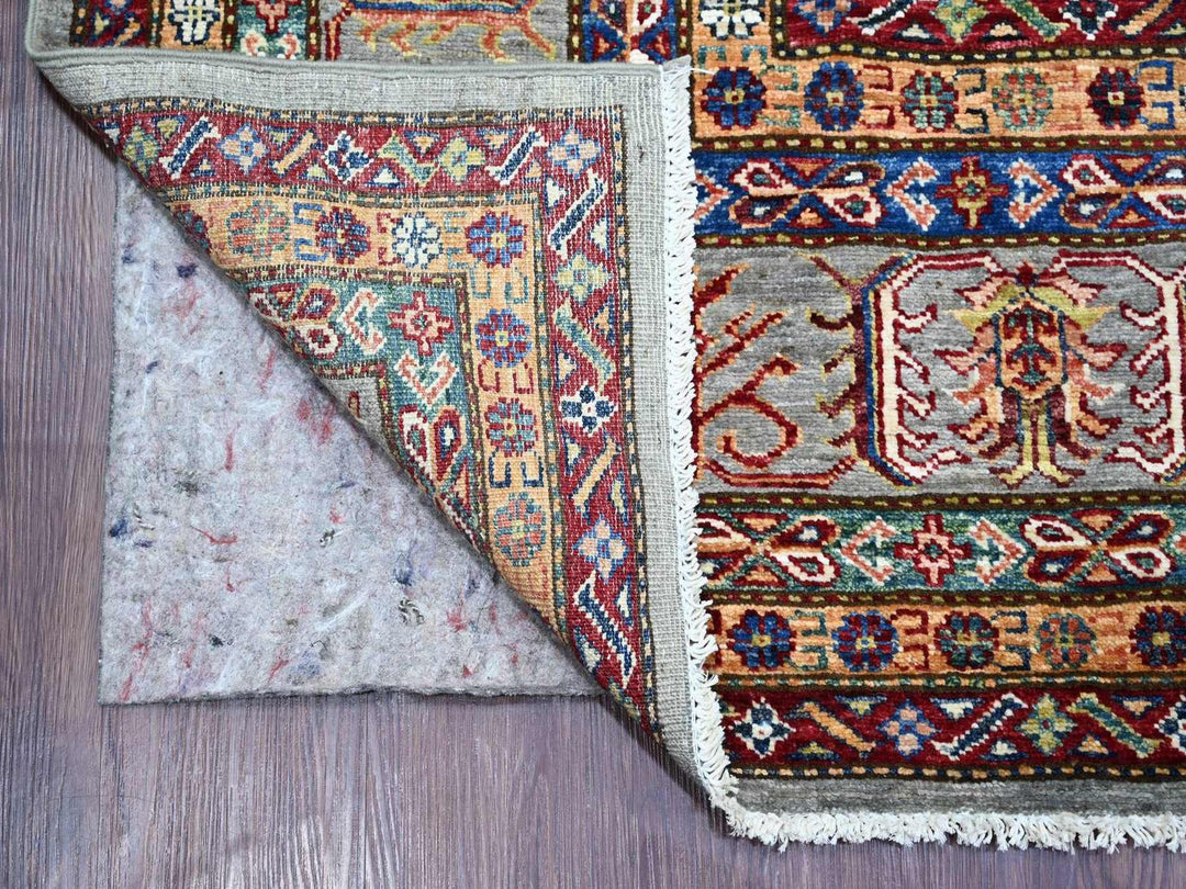 8'1" x 10'3" New Hand Knotted Grey Wool Rectangle Oriental Rug - MOA10222771