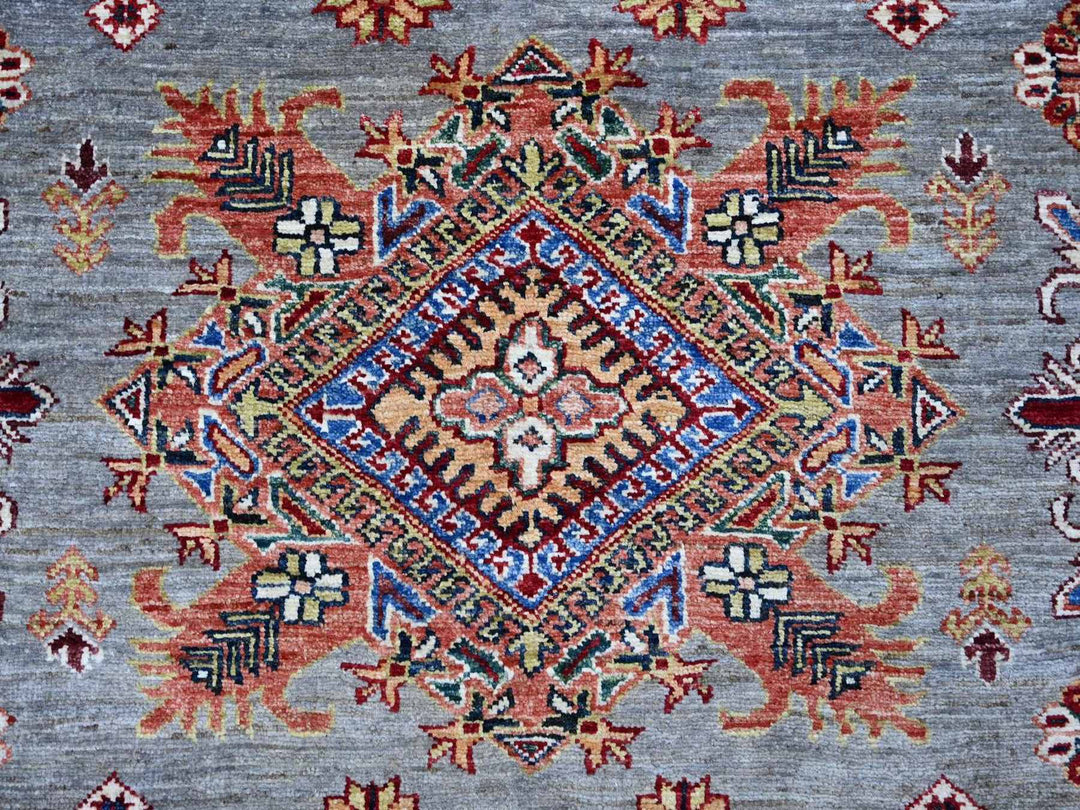 8'1" x 10'3" New Hand Knotted Grey Wool Rectangle Oriental Rug - MOA10222771