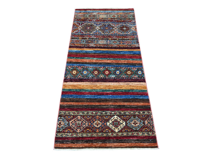 2'8" x 6'1" New Hand Knotted Multicolored Wool Runner Oriental Rug - MOA10222772