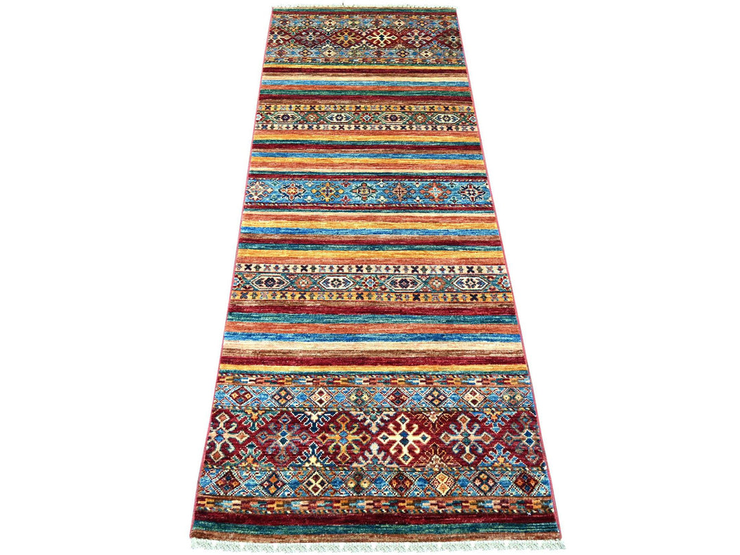 2'5" x 6'7" New Hand Knotted Multicolored Wool Runner Oriental Rug - MOA10222774