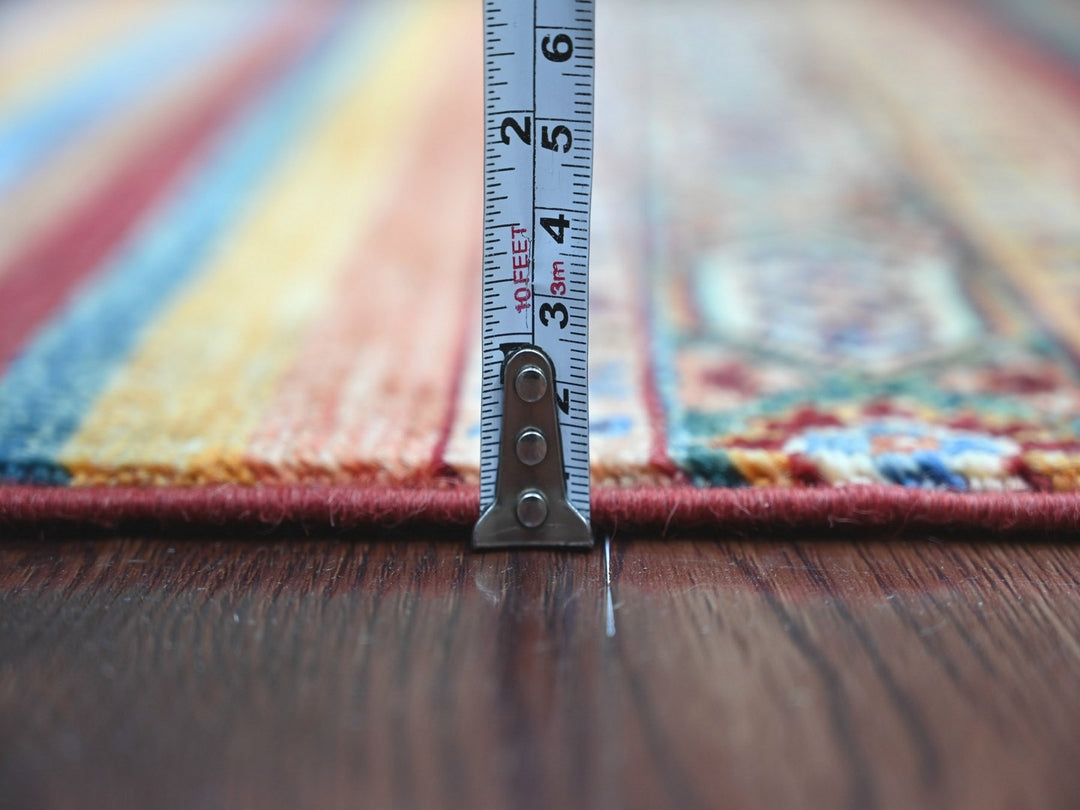 2'5" x 6'7" New Hand Knotted Multicolored Wool Runner Oriental Rug - MOA10222774