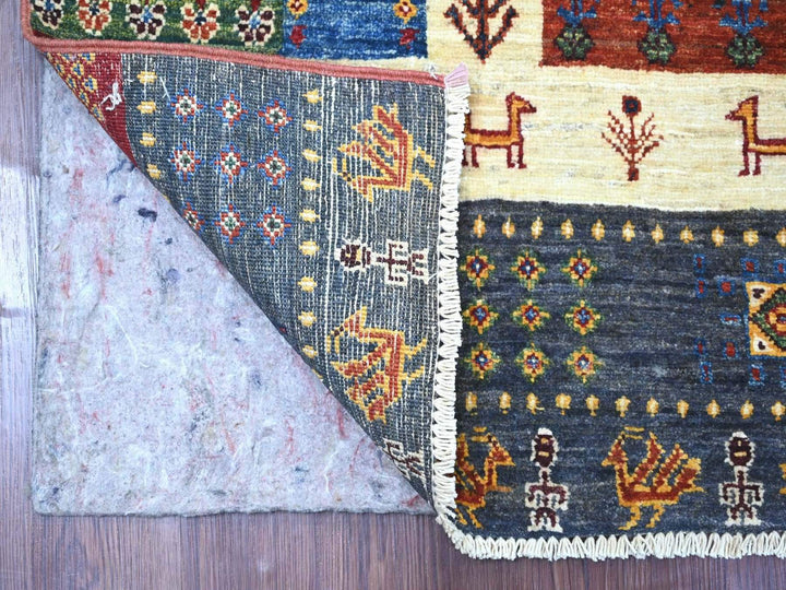 5'8" x 8'10" New Hand Knotted Multicolored Wool Rectangle Oriental Rug - MOA10222775