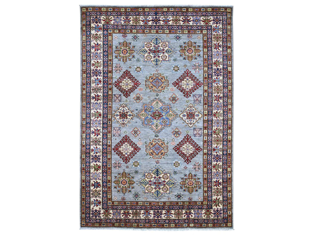 5'8" x 8'5" New Hand Knotted Grey Wool Rectangle Oriental Rug - MOA10222777