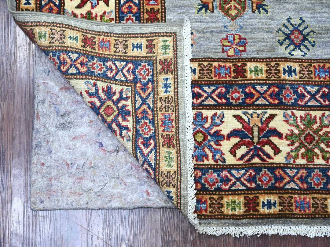 5'8" x 8'5" New Hand Knotted Grey Wool Rectangle Oriental Rug - MOA10222777