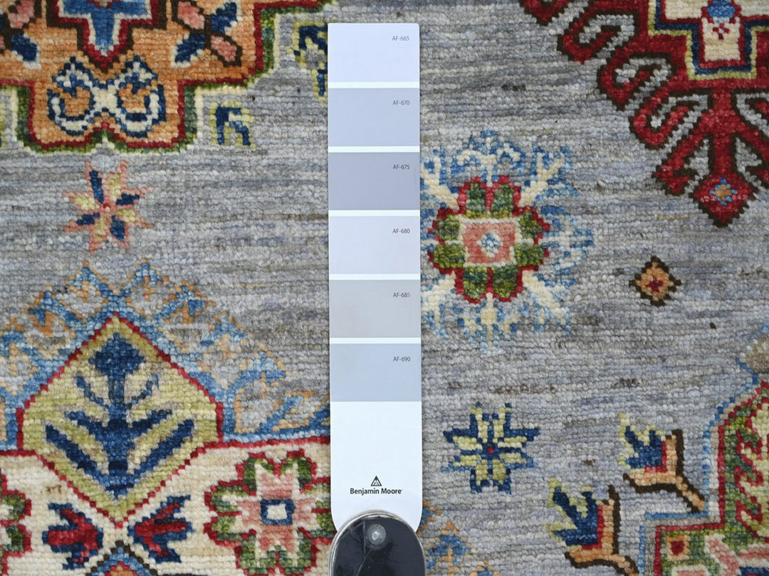 5'8" x 8'5" New Hand Knotted Grey Wool Rectangle Oriental Rug - MOA10222777