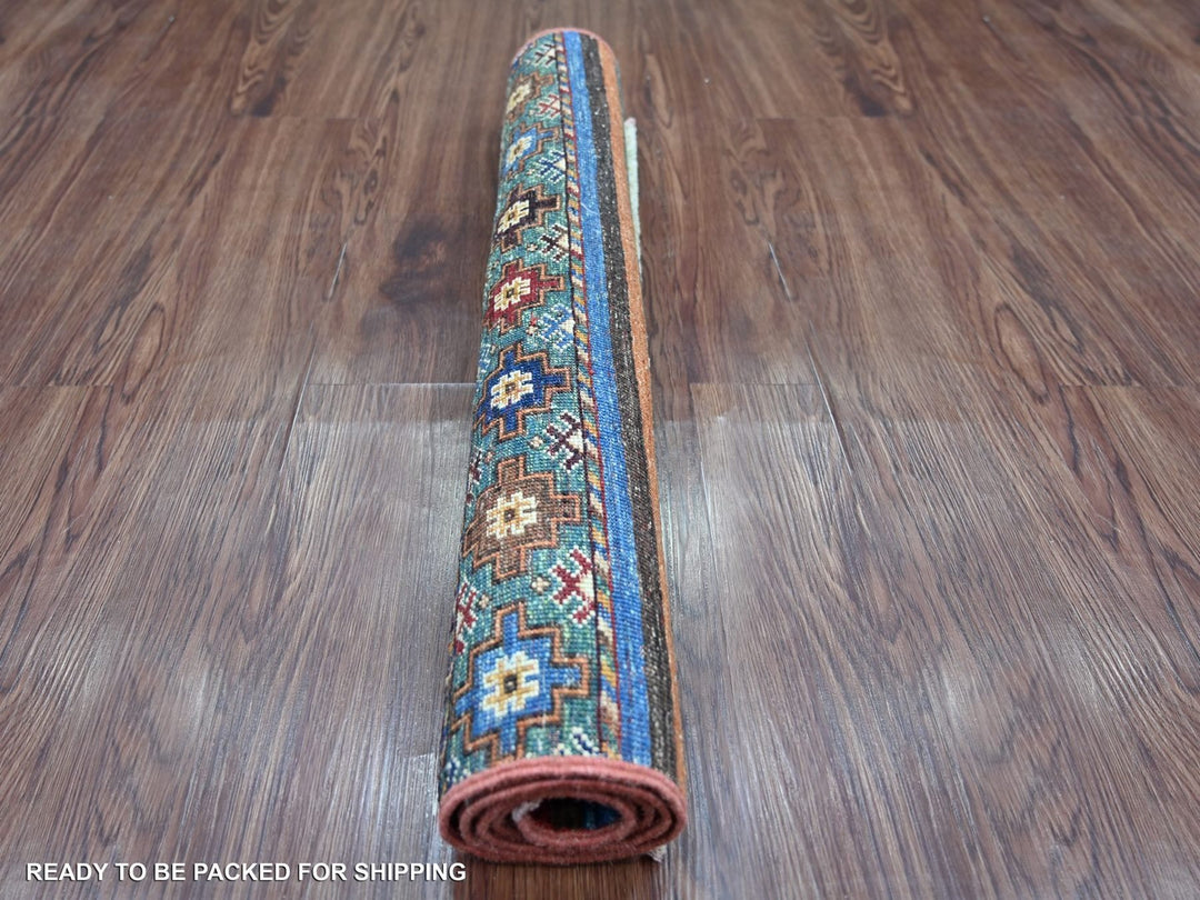 2'8" x 3'8" New Hand Knotted Multicolored Wool Rectangle Oriental Rug - MOA10222780
