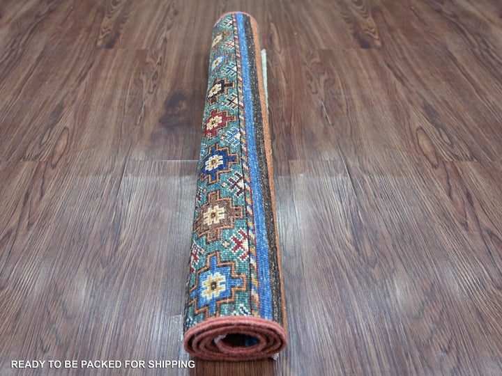 2'8" x 3'8" New Hand Knotted Multicolored Wool Rectangle Oriental Rug - MOA10222780