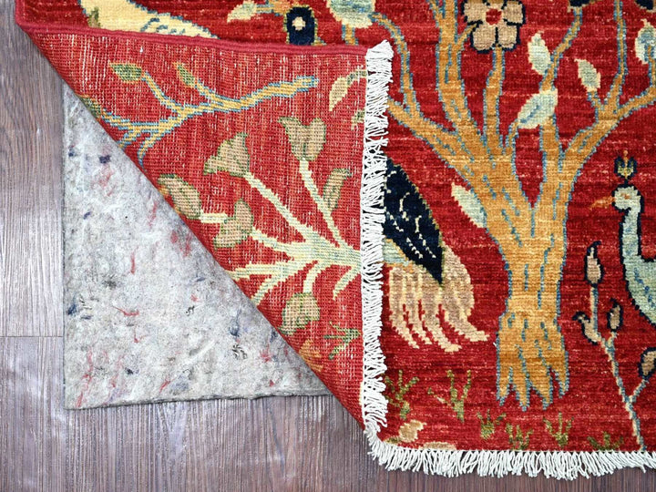 2'6" x 7'11" New Hand Knotted Red Wool Runner Oriental Rug - MOA10222783