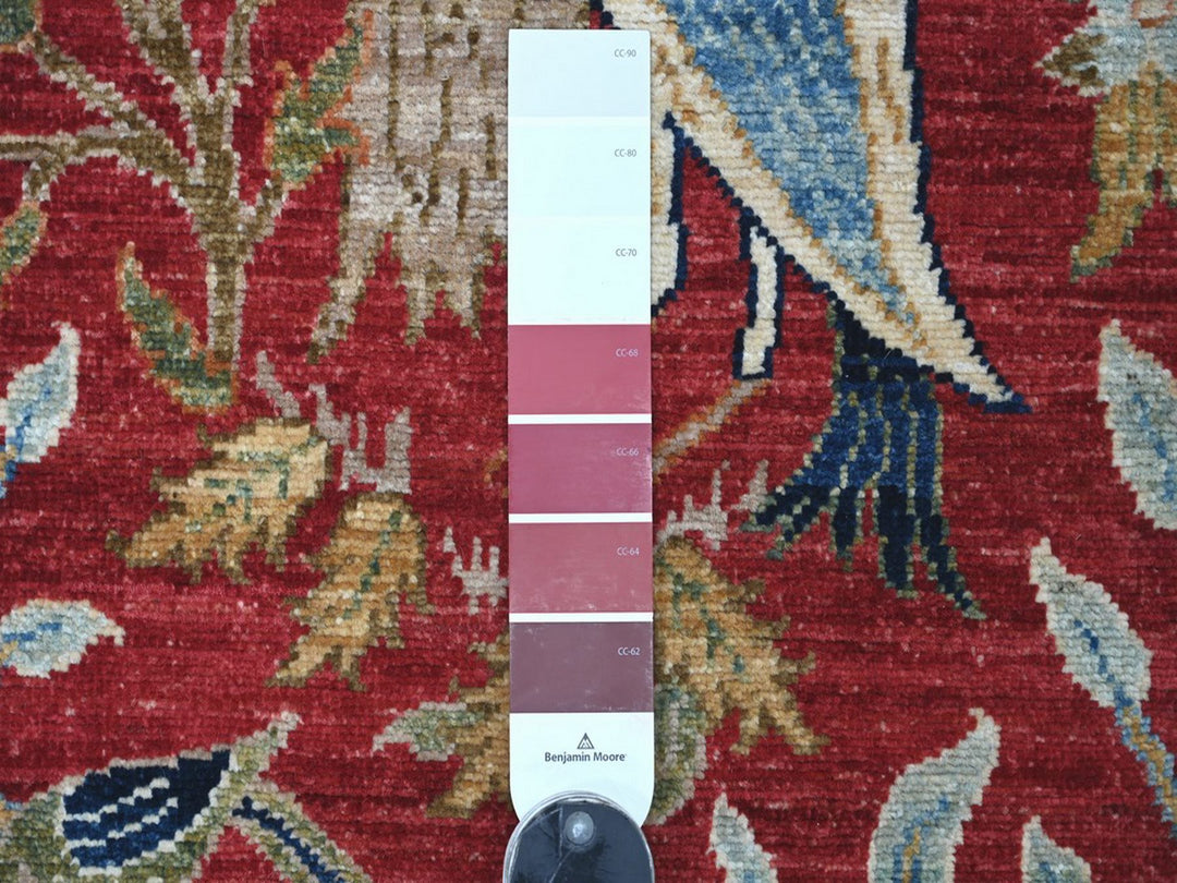 2'6" x 7'11" New Hand Knotted Red Wool Runner Oriental Rug - MOA10222783