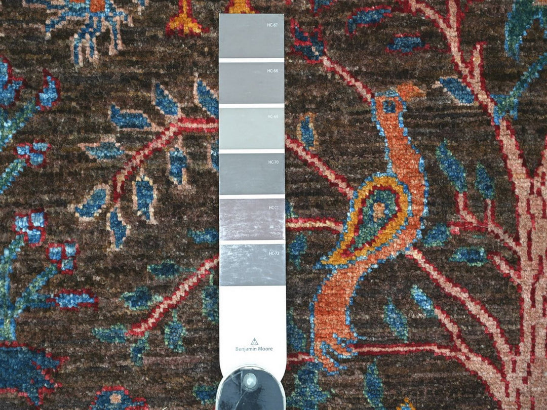 5'0" x 6'7" New Hand Knotted Brown Wool Rectangle Oriental Rug - MOA10222784