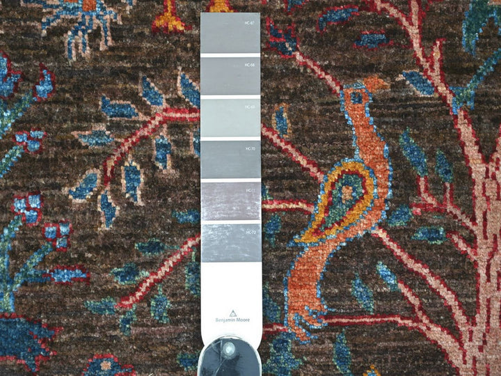 5'0" x 6'7" New Hand Knotted Brown Wool Rectangle Oriental Rug - MOA10222784